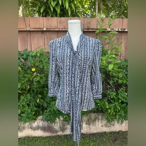 Tory Burch Silk Blue and White Blouse Size 4